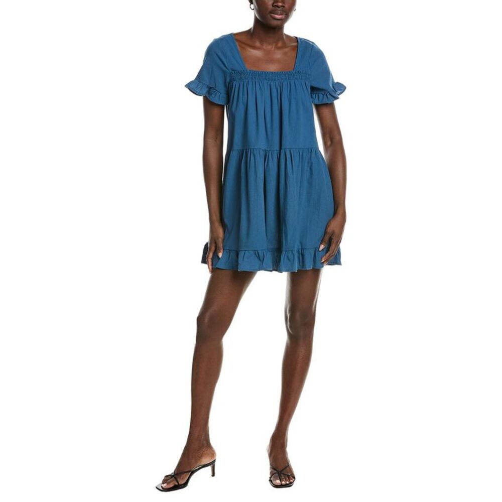 Marion Womens  Ruffle Sleeve Dress, Blue